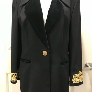 Luxurious Black Blazer with Gold Embellishments
